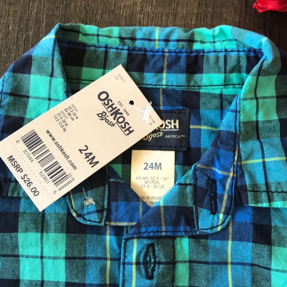 🆕Oshkosh B’gosh boys button up onesies - Picture 3 of 3